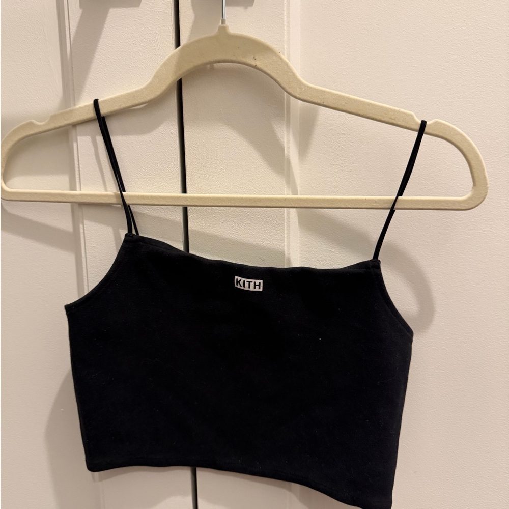 Kith Black Spaghetti-Strap Crop Tank